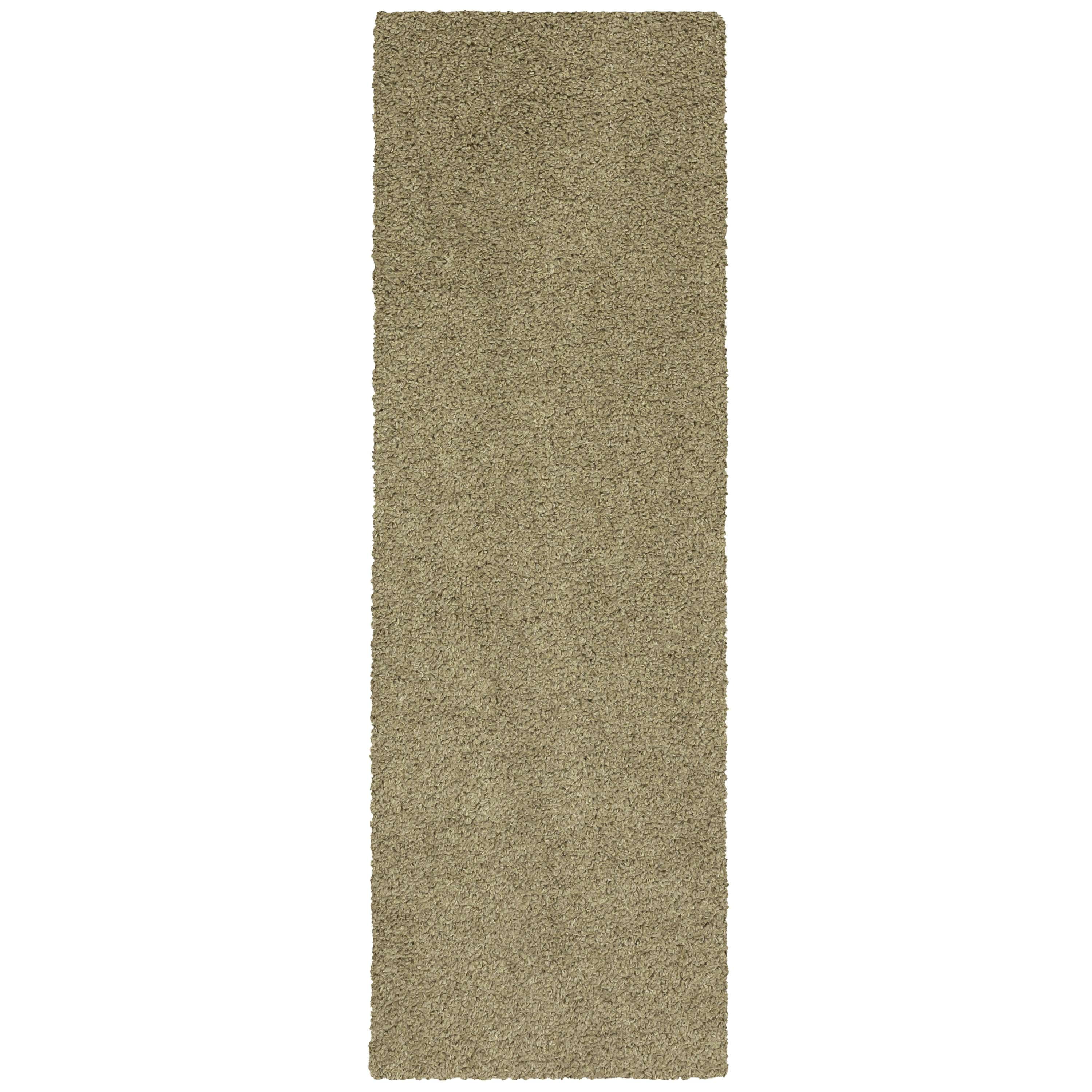 Mainstays Traditional Tan Mushroom Shag Indoor Runner Rug, 1'9" x 5'