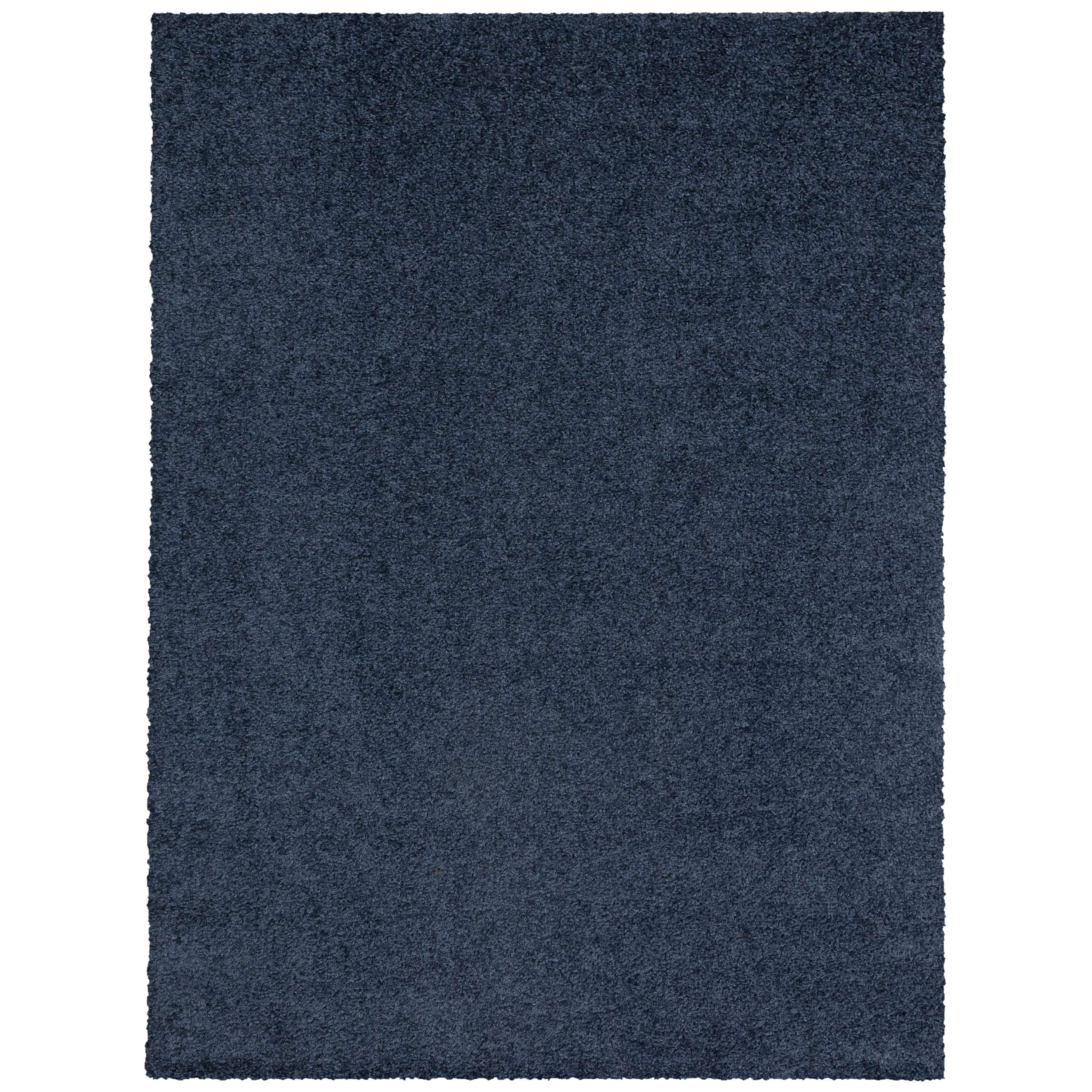 Mainstays Solid Shag Indoor Area Rug, Navy Heather, 5 ft x 7 ft