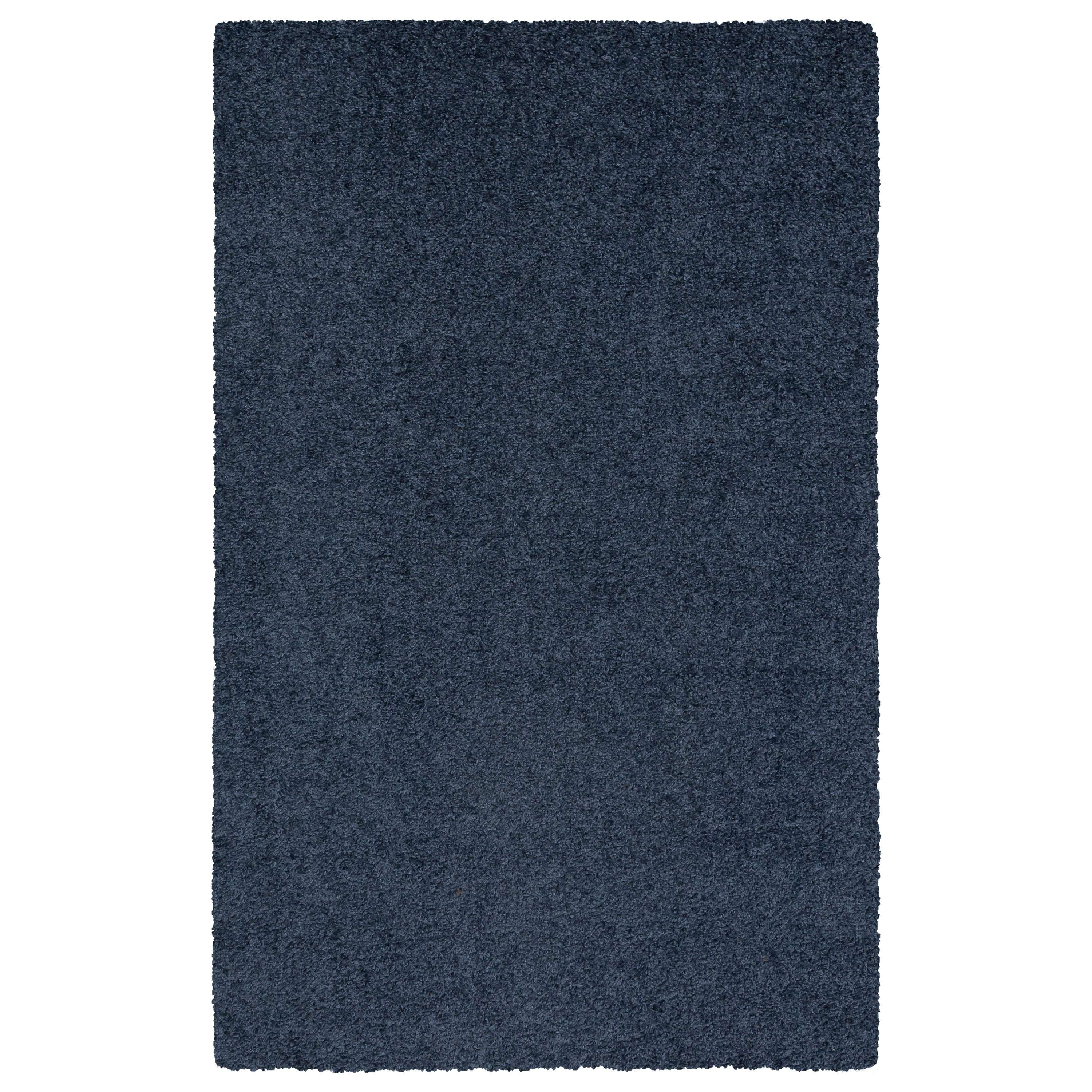 Mainstays Solid Shag Indoor Room Rug, Navy Heather, 3 ft x 4 ft 8 in