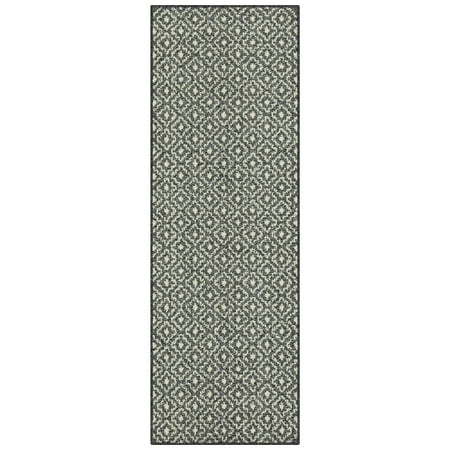 Mainstays Transitional Black Tonal Diamond Indoor Runner Rung 1'8"x5'