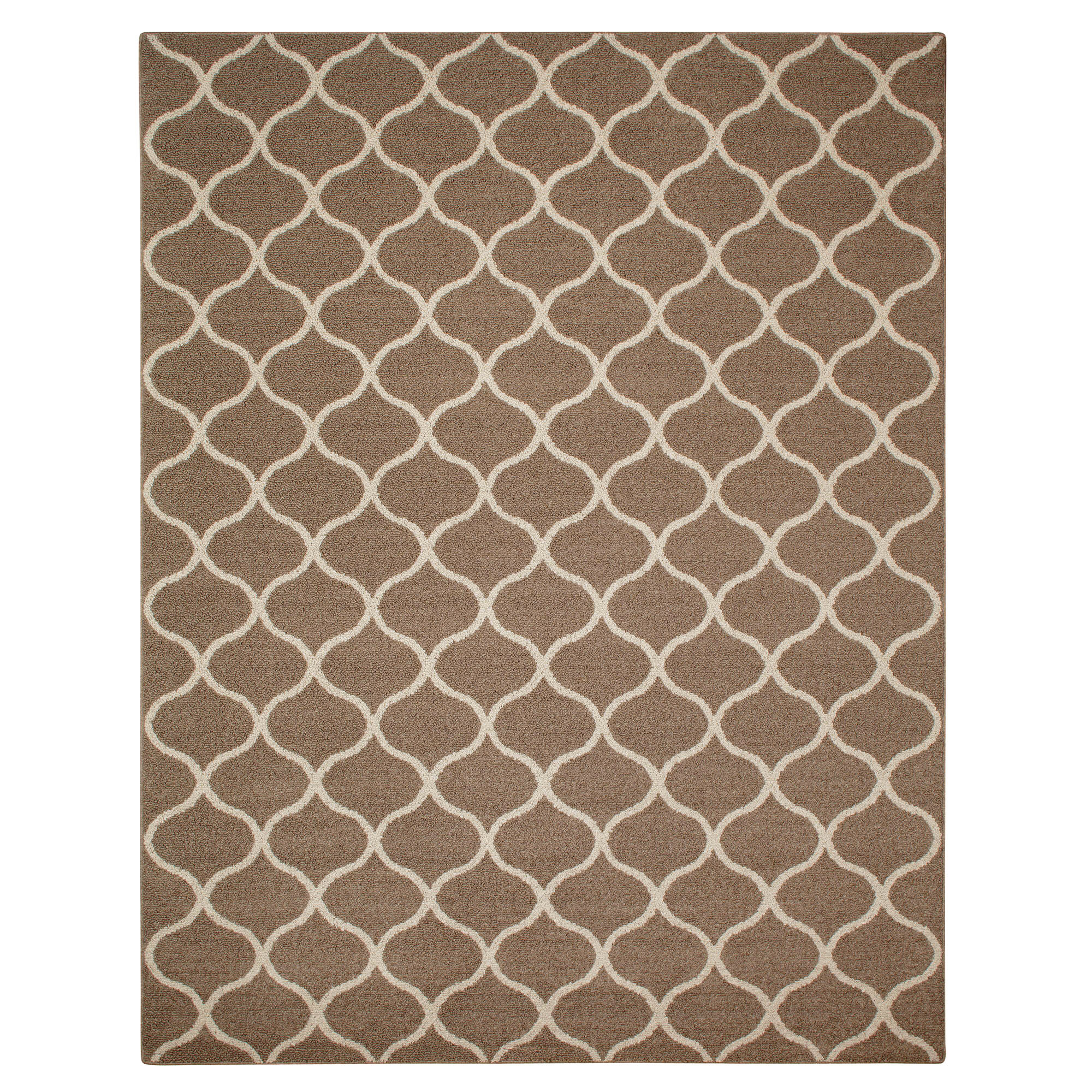 Mainstays Transitional Fretwork Café Tan Living Room Indoor Area Rug, 7