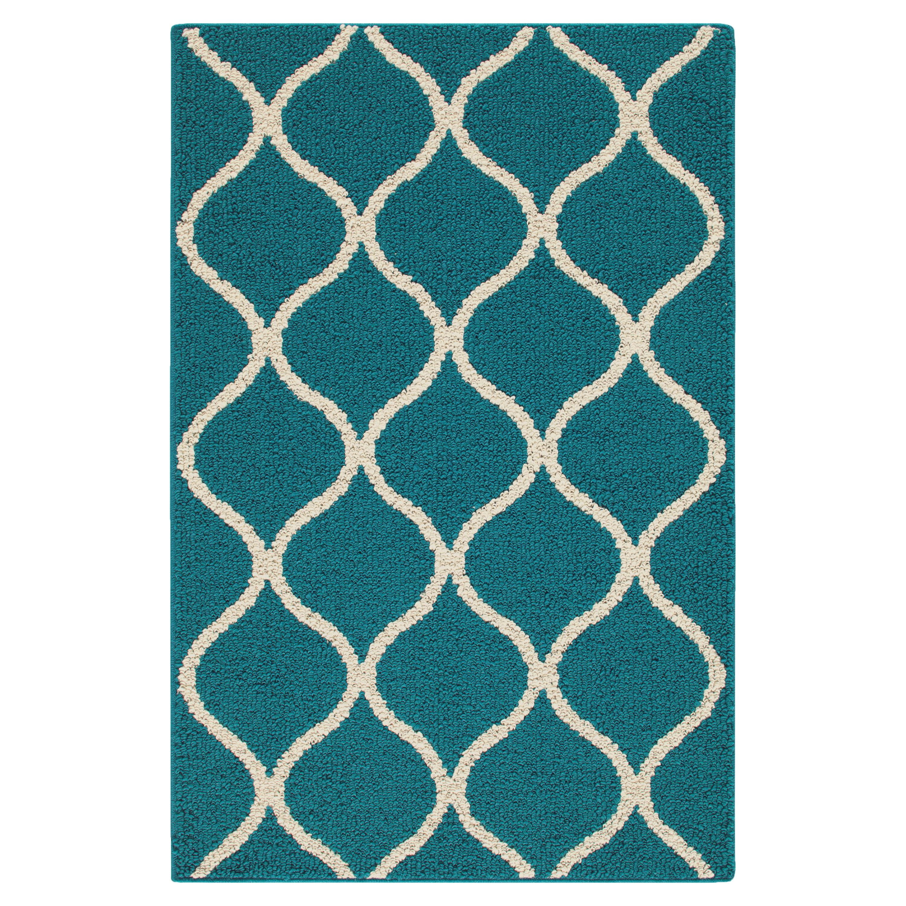 Mainstays Transitional Fretwork Teal Blue Indoor Accent Rug 2 6 x3 10 mainstays-transitional-fretwork-teal-blue-indoor-accent-rug-2-6-x3-10