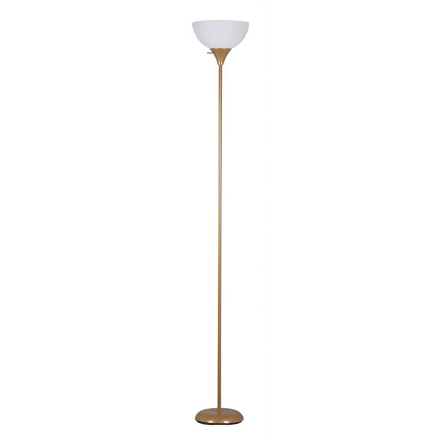 Mainstays Transitional Metal Floor Lamp with LED Bulb, Painted Gold