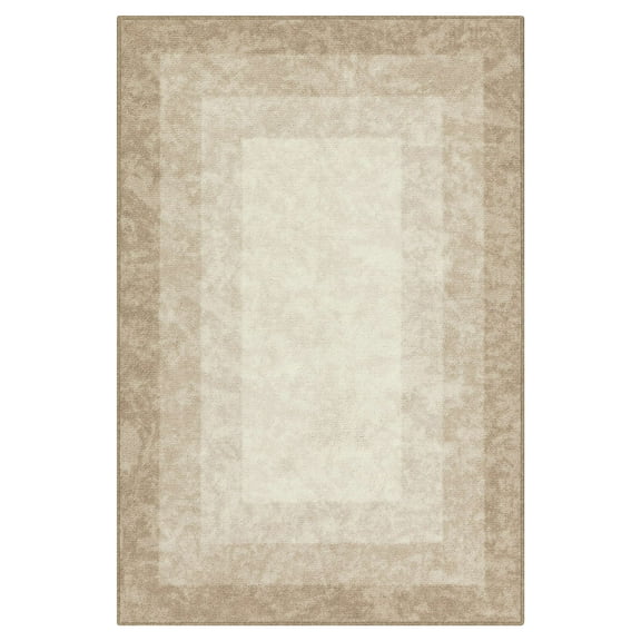 Mainstays Transitional Ombre Border Tan Indoor Accent Rug, 2'6" x 3'10"