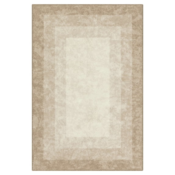 Mainstays Transitional Ombre Border Tan Indoor Accent Rug, 2'6" x 3'10"