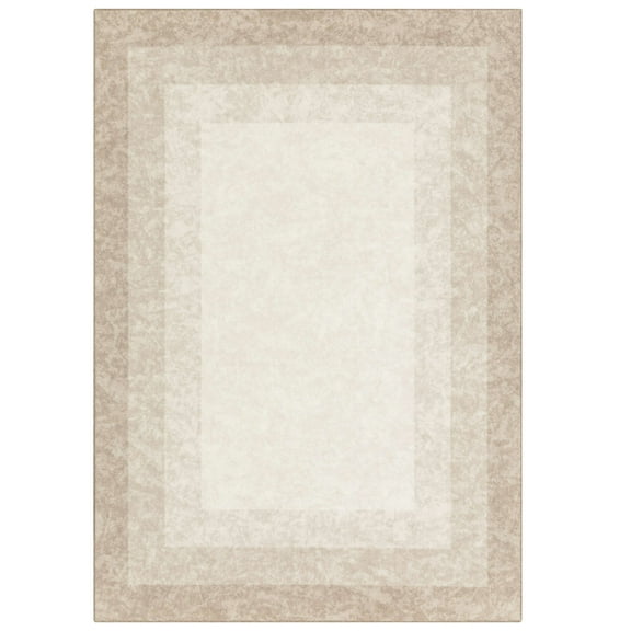 Mainstays Transitional Ombre Border Tan Indoor Area Rug, 7' x 10'