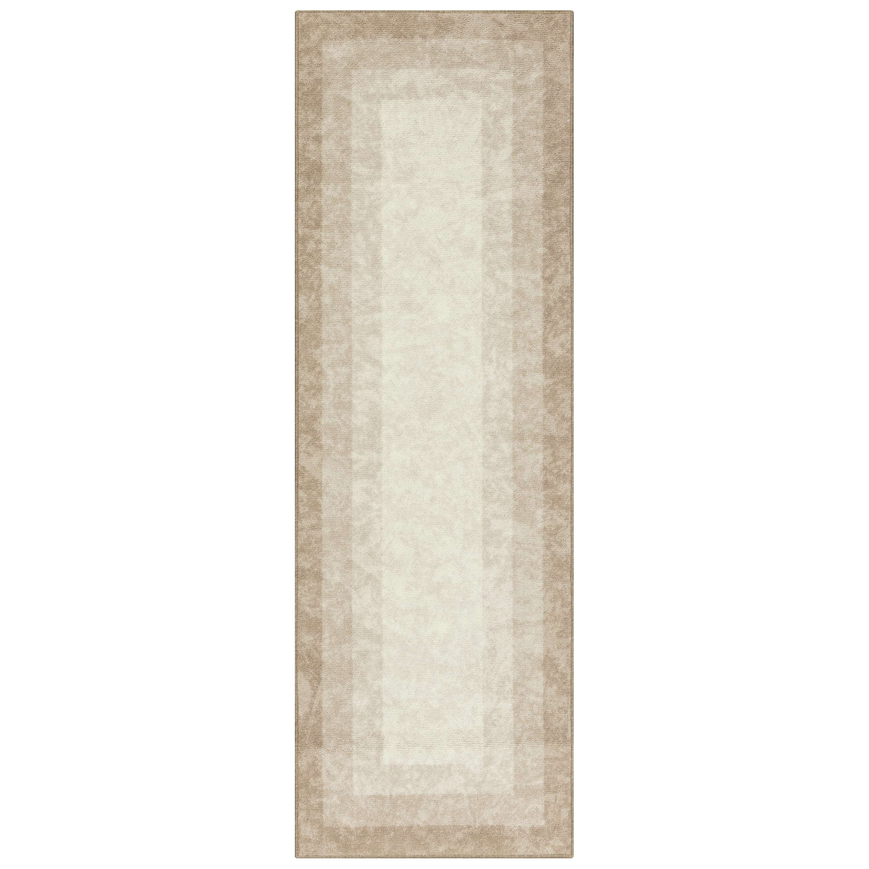 Mainstays Transitional Ombre Border Tan Indoor Runner Rug, 2 ft x 6 ft