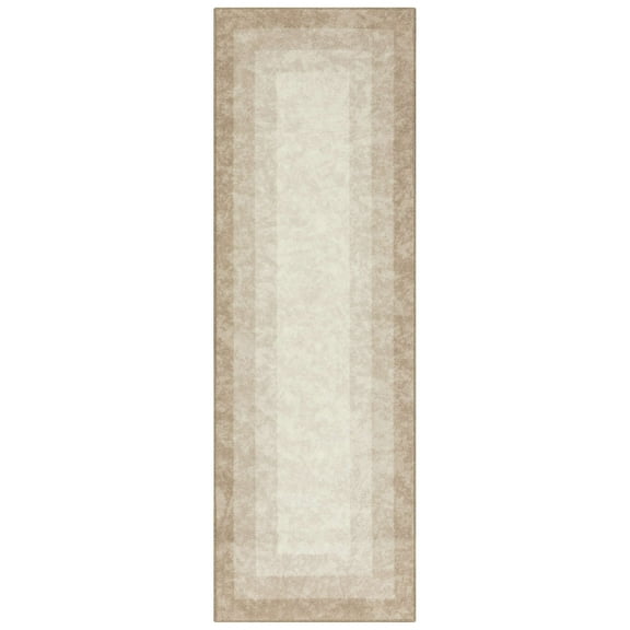Mainstays Transitional Ombre Border Tan Indoor Runner Rug, 2' x 6'