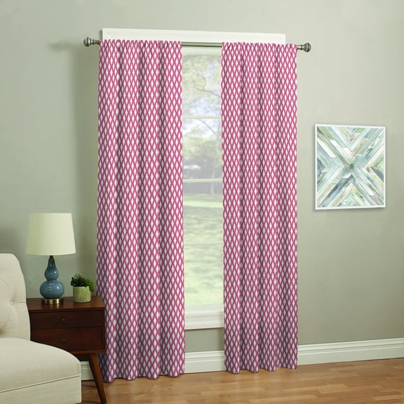 Mainstays 37'' x 54'' Ikat Window Curtain in Pink