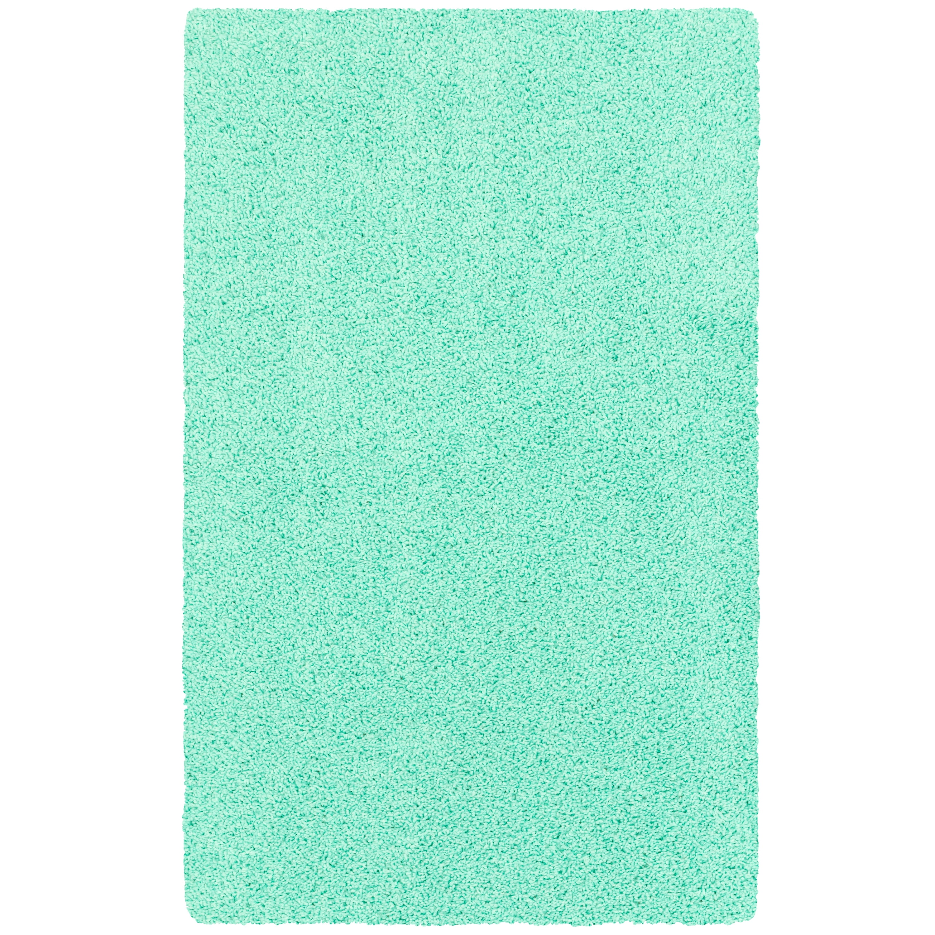Mainstays Plush Mint Green Shag Area Rug 3' x 4'8 Non-Skid