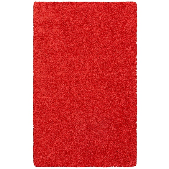 Mainstays Transitional Solid Red Tufted Shag Indoor Youth Area Rug, 3' x 4'8"
