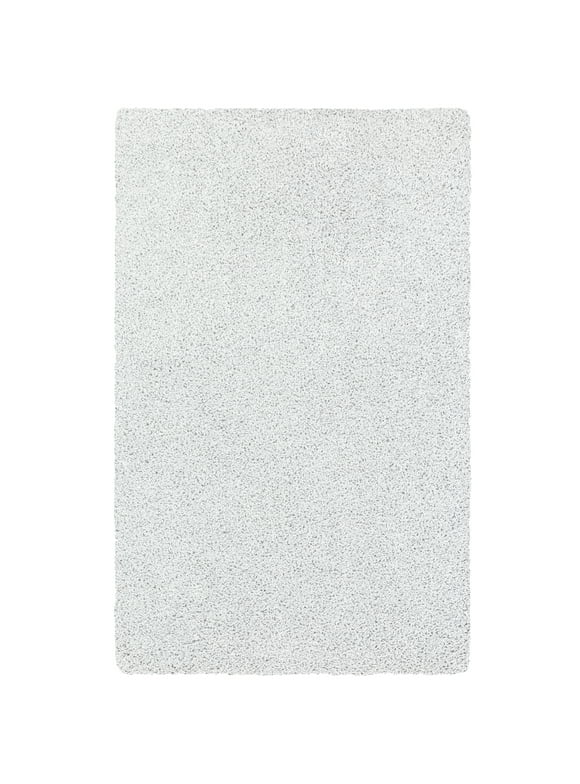Mainstays Transitional Solid Silver Indoor Youth Shag Area Rug, 3' x 4'8"
