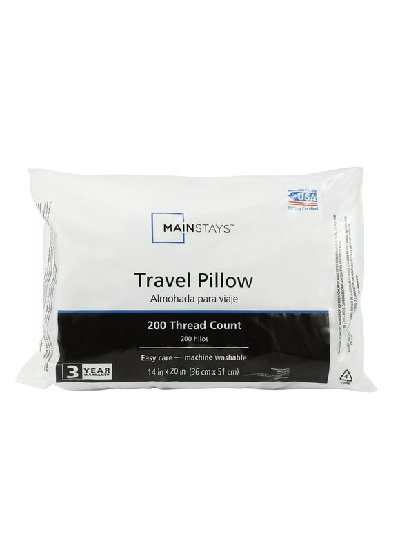 Mainstays Travel Pillow, 14" x 20"