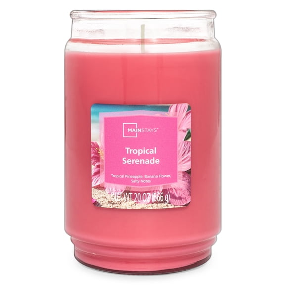 Mainstays Tropical Serenade Scented 1-Wick Glass Jar Candle, 20 oz