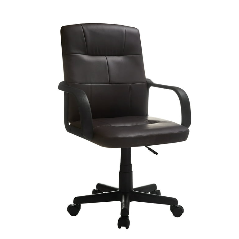 Mainstays Tufted Leather Mid Back Office Chair Multiple Colors Walmart