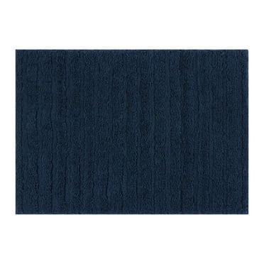 Mainstays Tufted Stripe 2 Piece Bath Rug Bundle, Blue Cove, 17" x 24"