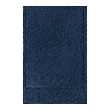 Mainstays Tufted Waves 2 Piece Bath Rug Set, Blue Cove, 17" x 24" & 20" x 30"