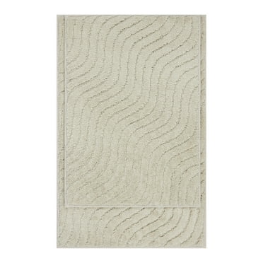 Mainstays Tufted Waves 2 Piece Bath Rug Set, Papyrus Beige, 17" x 24" & 20" x 30"