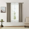 thumbnail image 1 of Mainstays Twill Blackout and Sheer Curtain Panel Set, 4-Piece, Brown, 27.5" W x 63" L, 1 of 8