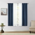 thumbnail image 1 of Mainstays Twill Blackout and Sheer Curtain Panel Set, 4-Piece, Navy, 27.5" W x 63" L, 1 of 8