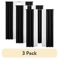 thumbnail image 1 of (3 pack) Mainstays Twill Blackout Rod Pocket 4 Piece Curtain Set, Rich Black, 27.5" W x 84" L, 1 of 13