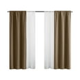thumbnail image 1 of Mainstays Solid Twill Blackout Curtain Panel and Sheers, Set of 4, Brown Bag, 27.5" W x 63" L, 1 of 12