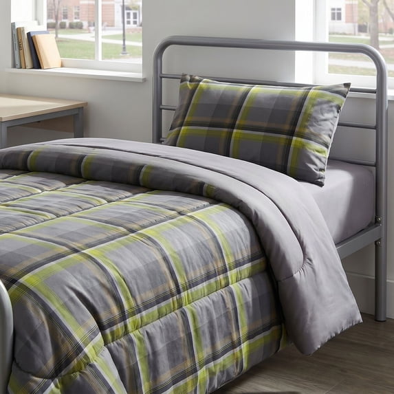 Mainstays Western Plaid 2-Piece Green Comforter Set, Twin/Twin XL