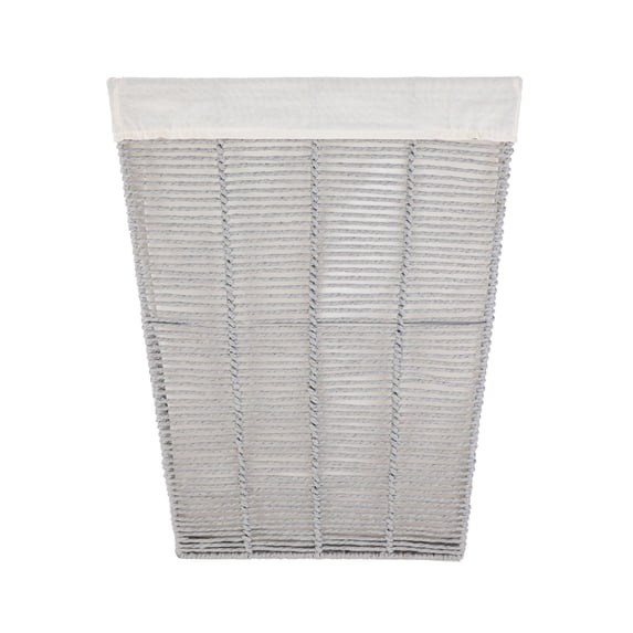 Mainstays Twisted Gray Paper Rope Laundry Hamper with Removable Fabric Liner, Adult