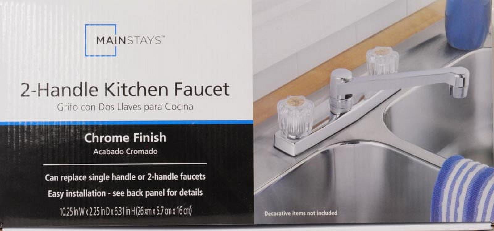 Mainstays Two Handle Kitchen Faucet in Chrome