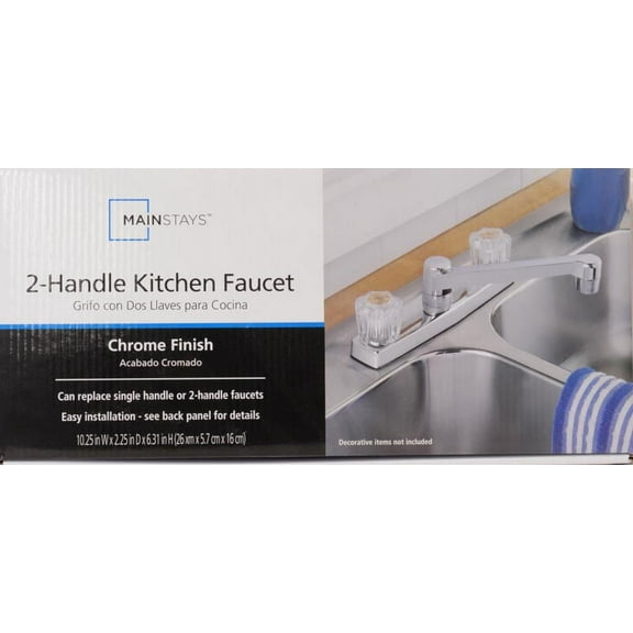 Mainstays Two Handle Kitchen Faucet in Chrome