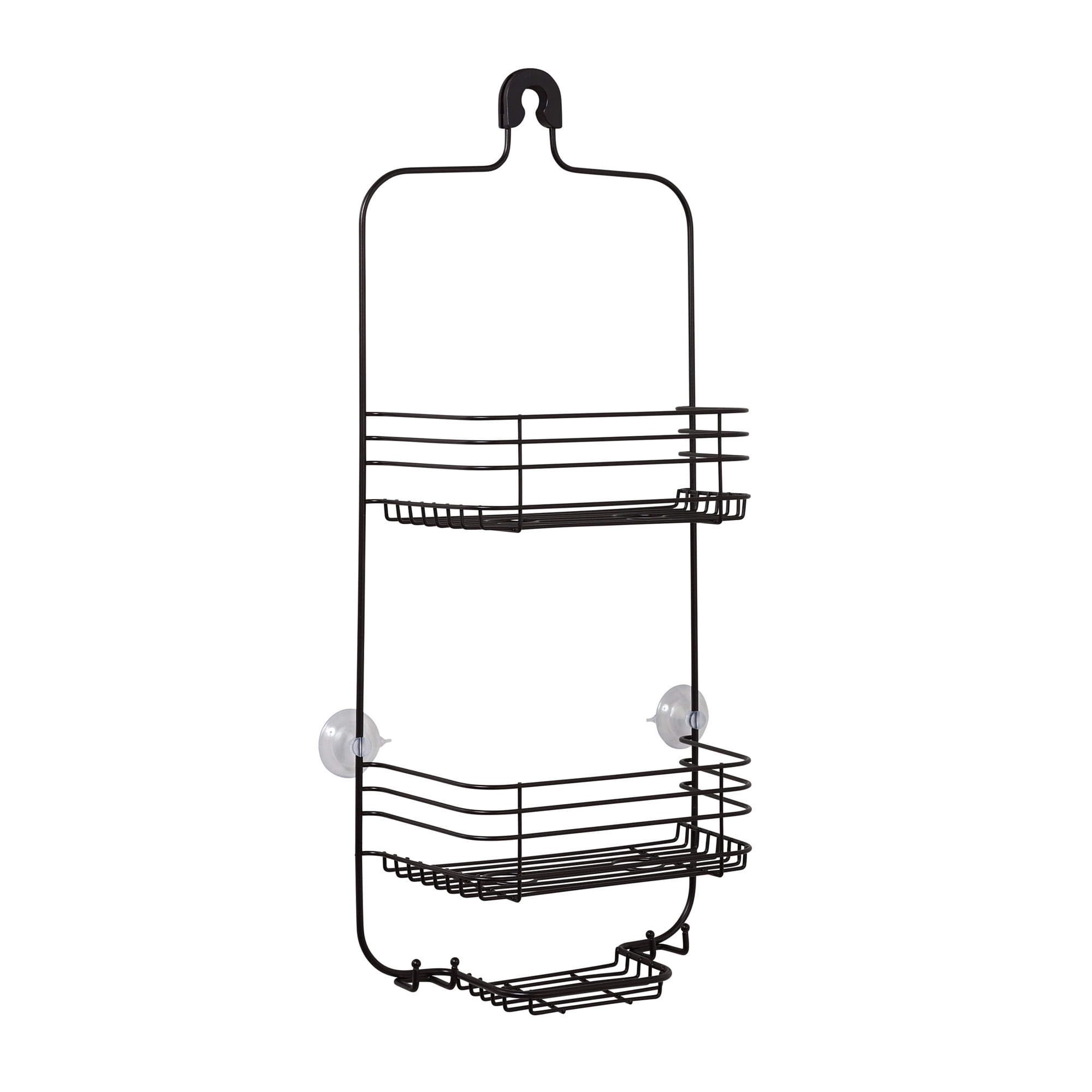 Mainstays Two Shelf Shower Caddy with HoldTight Grip, OilRubbed Bronze