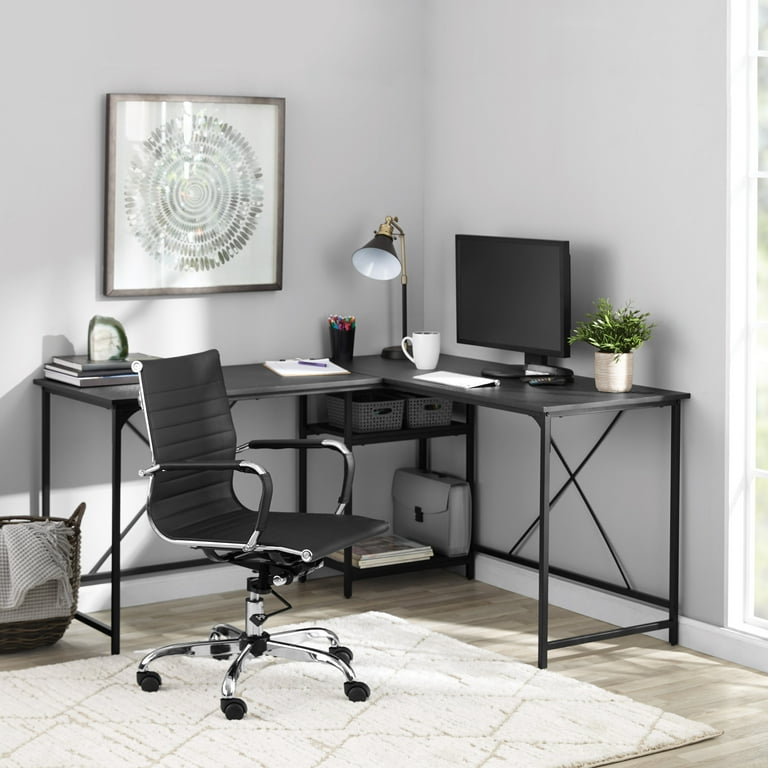 Free Shipping! Mainstays Two-Way Convertible Desk Charcoal with