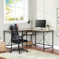 thumbnail image 1 of Mainstays Two-Way Convertible Desk with Lower Storage Shelf, Natural Finish and Black Metal Frame, Adult and Teen, 1 of 13