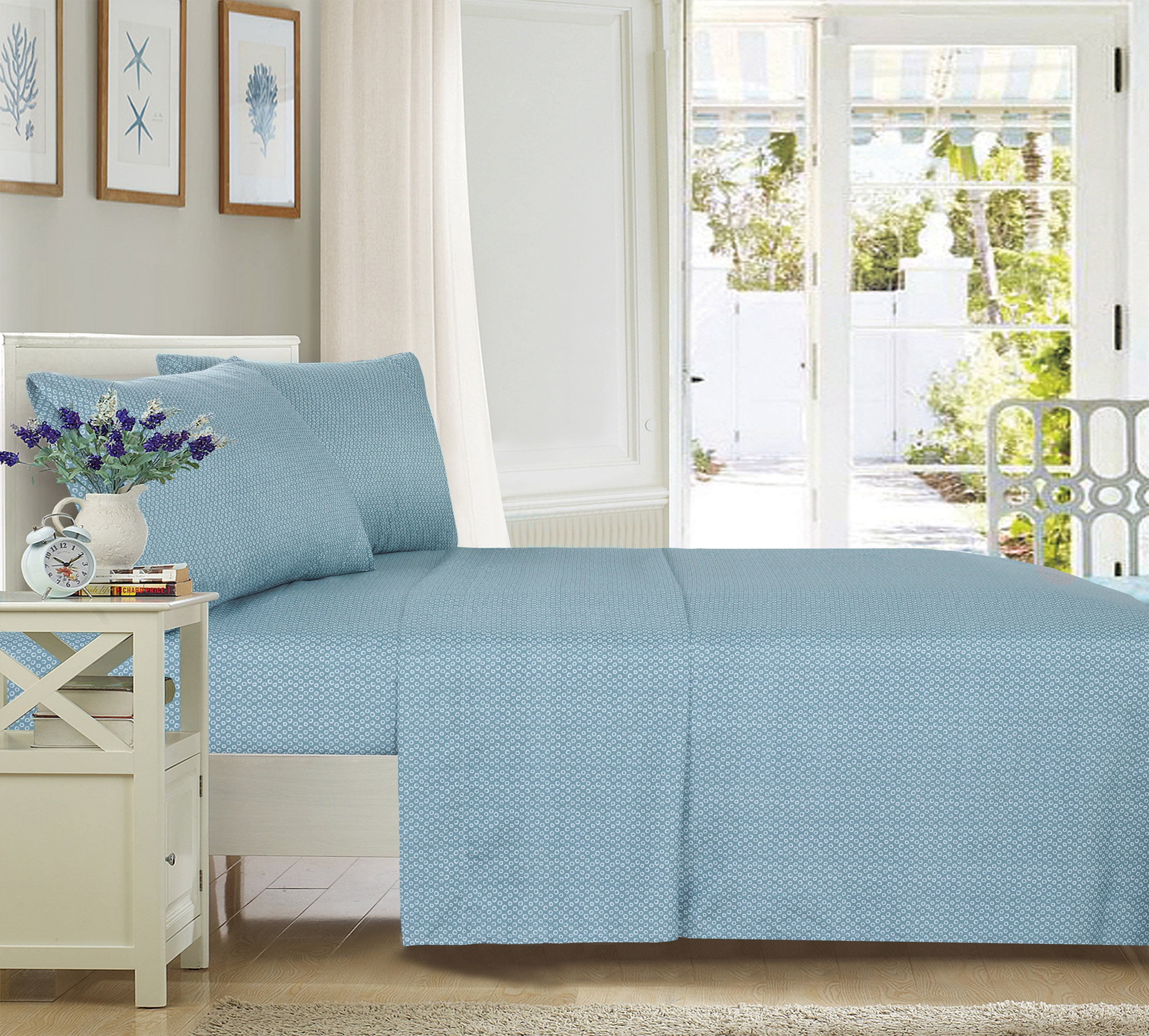 Kingtex Aqua Ultra-Soft Micro Flannel Sheet Set with 40 cm Wall for Single Beds main image 1