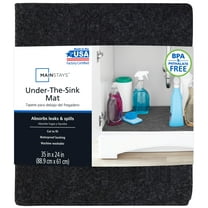 Mainstays Under the Sink Mat, Waterproof Shelf Liner and Cabinet Drawer Liner; Large - 35"X24"; Cut to fit