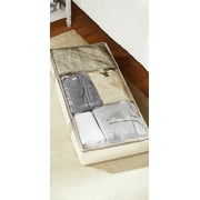 Mainstays Under-Bed Zippered Closet Storage Organizer with Clear Top, Beige