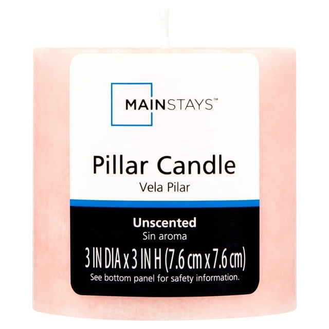 Mainstays Unscented Decorative Mottled Pillar Candles, 3inch wide by