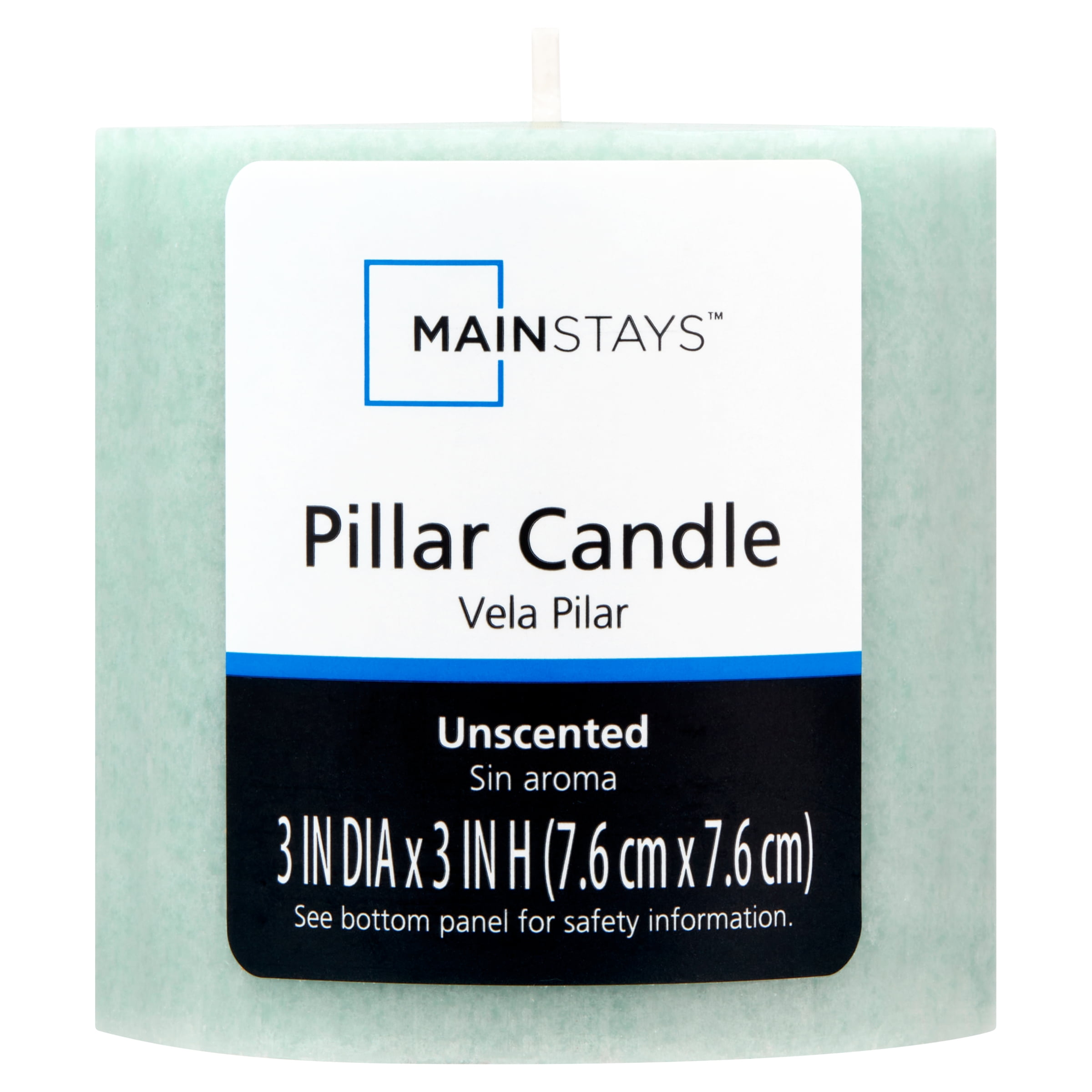 Mainstays Unscented Decorative Mottled Pillar Candles, 3x3inch tall
