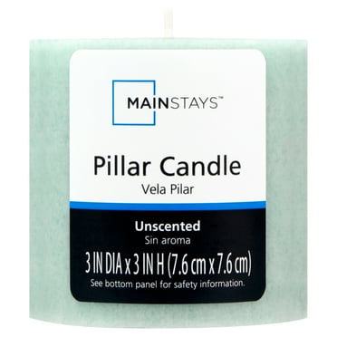Mainstays Unscented Decorative Mottled Pillar Candles, 3x3inch tall, Green Mottled Color