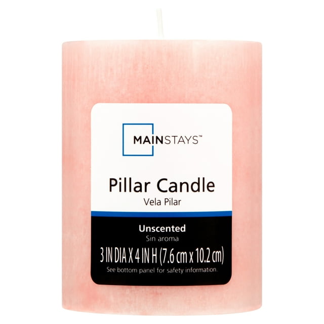 Mainstays Unscented Decorative Mottled Pillar Candles, 3x4inch tall