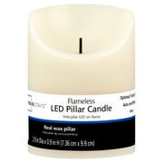 Mainstays Unscented Flameless LED Pillar Candle, Ivory, 3 x 4 in