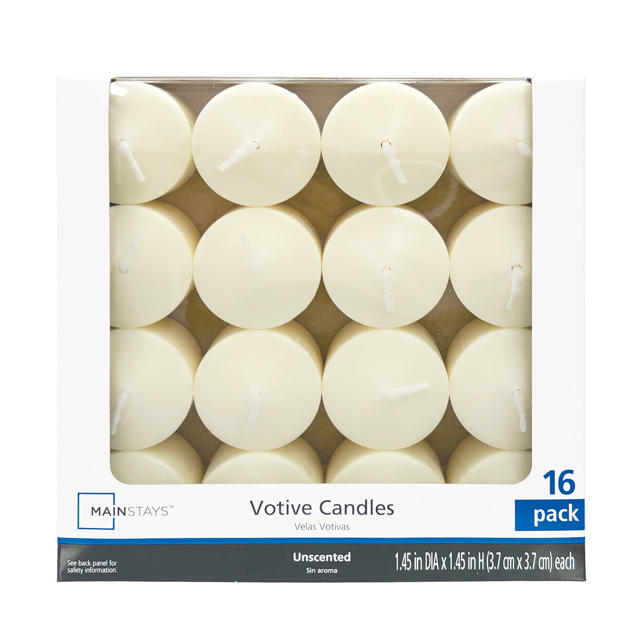 Mainstays Unscented Votive Candles, Ivory, 16-Pack - Walmart.com
