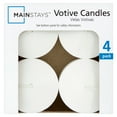 thumbnail image 1 of Mainstays Unscented Votive Candles, White, 4 Count, 1 of 5