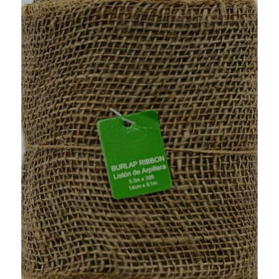 Mainstays Unwired Natural Loose Weave Burlap Ribbon 5.5"x30', 1 Each