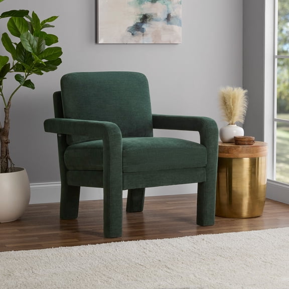 Mainstays Upholstered Armchair, Deep Green