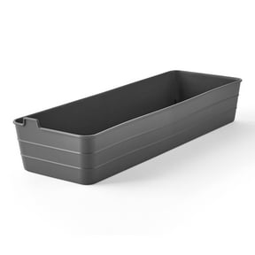 Mainstays Utility Flex Storage Drawer Organizer Trays, Plastic, Gray, 2-Pack, 5 in x 15 in