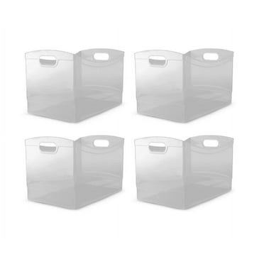 Mainstays Utility Storage Organizer Bin, Clear, Set of 4