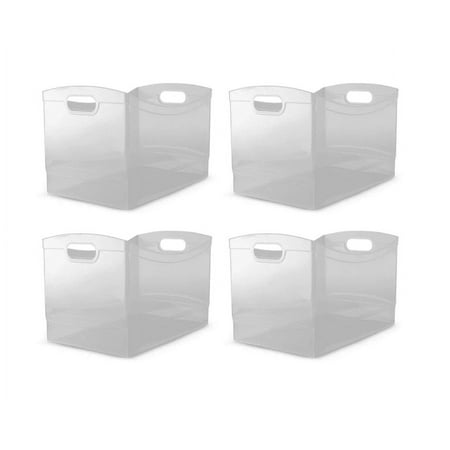 Mainstays Utility Storage Organizer Bin, Clear, Set of 4