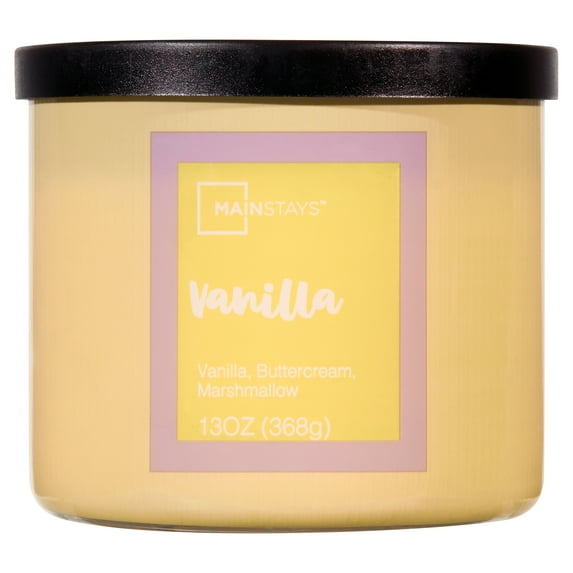 Mainstays Vanilla 3 wick candle, 13 Ounce