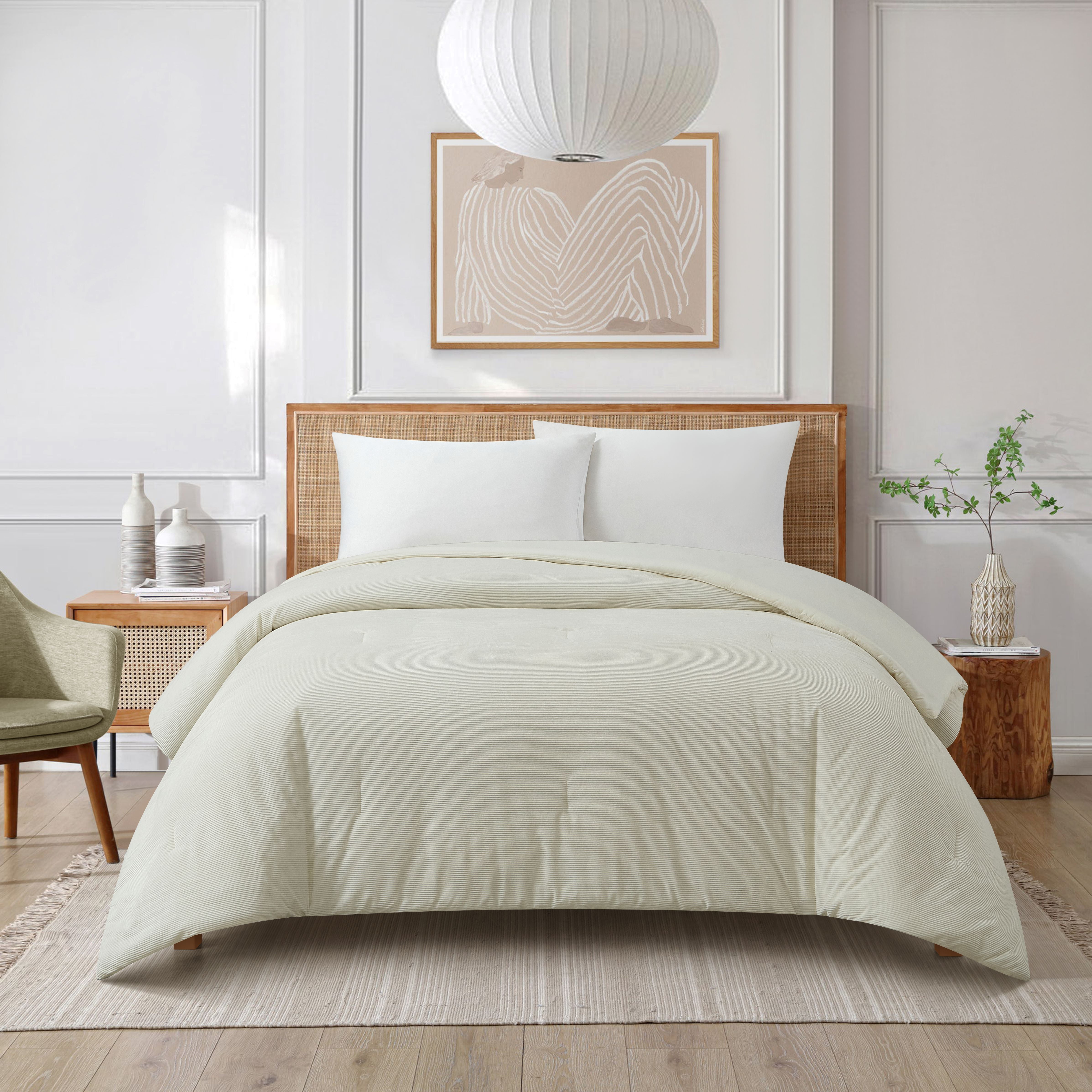 Mainstays Vanilla Dream Corduroy Comforter, King